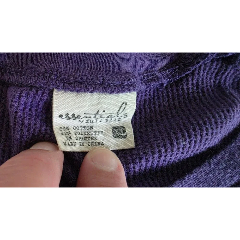 Essentials By Full Tilt Girl's Purple Waffle Knit Long Sleeve Top Size XL